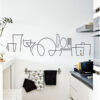 Abstract Kitchen Item Lines Wall Stickers
