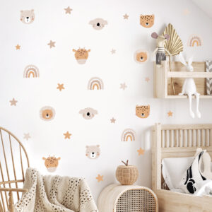 Boho Cartoon Cute Rainbow Bear Wall Decals