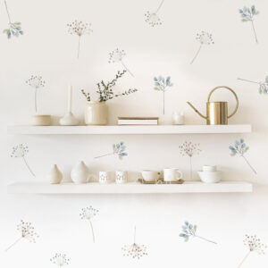 Caroon Watercolor Floral Plants Wall Sticker