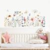 Cartoon Watercolor Floral Leaves Plant Wall Sticker