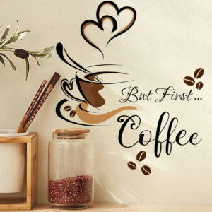 Coffee Cups Art Wall Stickers Kitchen Bar