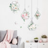 Fresh Flowers Hanging Basket Wall Stickers