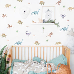 Dinosaur Watercolor Wall Stickers For Kids Room