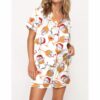 Aperol Spritz Christmas Satin Pajama Set For Women