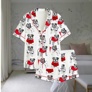 Bulldogs Football Satin Pajama Set