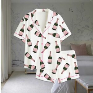 Champagne Bottle Satin Pajama Set