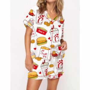 Chicken Nuggets Satin Pajama Set