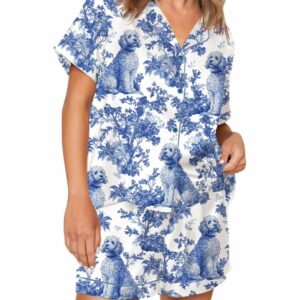 Chinoiserie Goldendoodle Pajama Set For Women