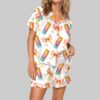 Coquette Orange Energy Drink Pajama Set For Women