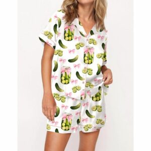 Coquette Pickles Satin Pajama Set For Women