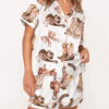 Cowgirl Western Silk Satin Pajama Set For Women