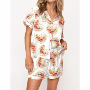 Cute Hedgehog Satin Pajama Set For Women