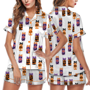 Drink Halloween Satin Pajamas Set For Women