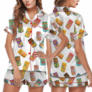 Drink Sun Juice Satin Pajama Set For Women
