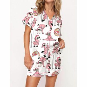 Funny Santa Satin Pajama Set For Women