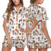 Ghost Pumpkin Satin Pajamas Set For Women