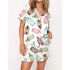 Gin Bottle Satin Pajama Set For Women