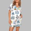 Greece Watercolor Summer Travel Pajama Set
