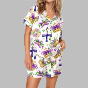 Happy Mardi Gras Pajama Set For Women