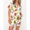 Italian Food Satin Pajama Set For Women