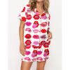 Lips Of Love Satin Pajama Set For Women