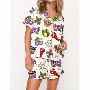 Mardi Gras Carnival Pajama Set For Women