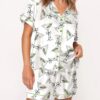 Martini Bow Silk Satin Pajama Set For Women