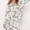 Martini Christmas Silk Satin Pajama Set For Women