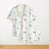 One Seatini Please Martini Short Sleeve Satin Pajama Set For Women
