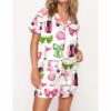 Preppy Coquette Golf Satin Pajama Set For Women