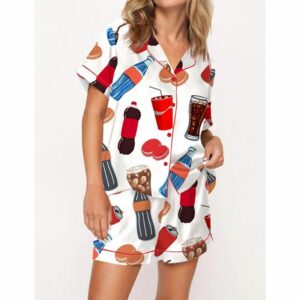 Soda Lover Satin Pajama Set For Women