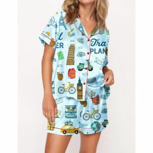 Travel Planner Pajama Set For Women