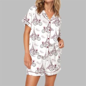 Travel To France Pajama Set For Women