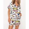 Travel To Paris Pajama Set For Women