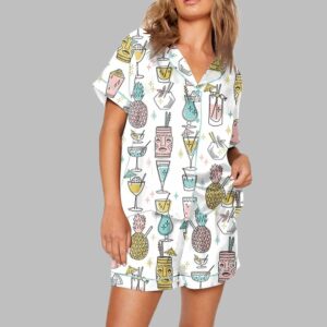 Tropical Cocktails Hawaiian Drinks Pajama Set