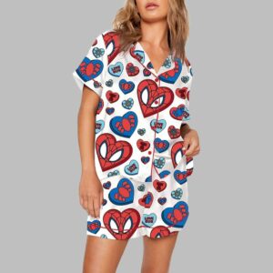 Valentine Superhero Print Pajama Set