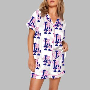Vintage LA Dodgers Sakura Bloom Print Pajama Set