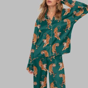Vintage Tiger Pajama Set For Women