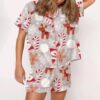 Women's Christmas Elk Satin Pajama Set