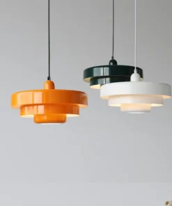 Medieval Retro LED Ceiling Chandelier Orange Pendant Lamp Dining Room Restaurant Home Decor Lighting for Cafe Bar Hanging Lights
