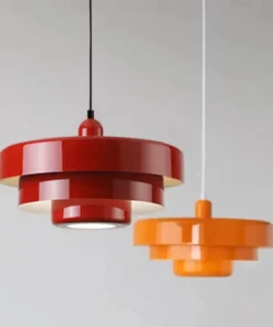 Alternative view of Medieval Retro LED Ceiling Chandelier Orange Pendant Lamp Dining Room Restaurant Home Decor Lighting for Cafe Bar Hanging Lights