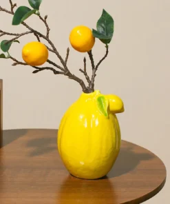 Fruit Lemon Shaped Ceramic Flower Vase