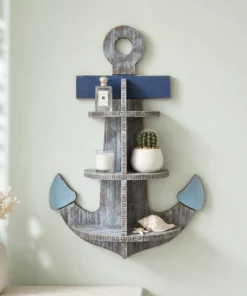 Alternative view of Mediterranean Style Anchor Wall Shelf.