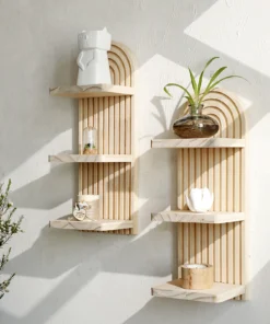 Boho Geometric Wooden Floating Shelf