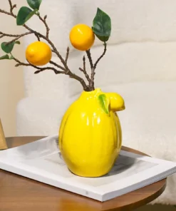 Alternative view of Fruit Lemon Shaped Ceramic Flower Vase